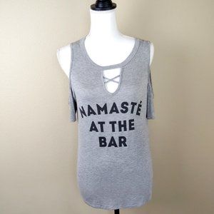 Alya Cold Shoulder "Namaste at the Bar" Tshirt